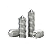 Lot de 10 vis à six pans creux M2,5 M3 M4 M5 M6 M8 M10 M12 en acier inoxydable 304, tête plate, tête creuse Allen, pointe conique(4mm x10pcs,M4)