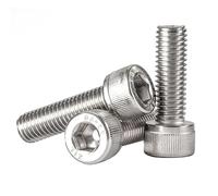 Lot de 10 vis à tête bombée 5/16-18 x 7/8 en acier inoxydable 18-8 (304), filetage complet, finition brillante, filetage machine