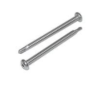 Lot de 10 vis à tête bombée - 5,5 x 90 mm - Forme M - En acier inoxydable A2 / V2A - Vis à tôle auto-taraudeuses DIN 7504 / ISO 15480 - Inoxydable