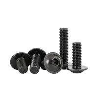 Lot de 10 vis à tête bombée à six pans creux M3 M4 M5 M6 M8 M10, boulons noirs haute résistance 10.9, longueur de 6 mm à 40 mm(6mmx 10pcs)
