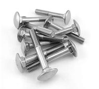 Lot de 10 vis à tête bombée avec raccord carré plein filetage en acier inoxydable A2 DIN 603 (M5 x 55)