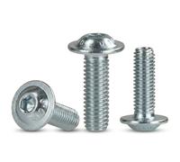 Lot de 10 vis à tête bombée M6 x 25 avec Six Pans Creux Zingué | ISO 7380-2 Acier Galvanisé Classe 10.9 DIN 34805 BTR Allen Empreinte Hexagonale