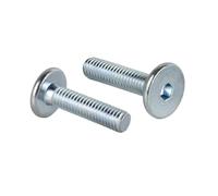 Lot de 10 vis à tête cylindrique M6 x 25 mm à tête plate à six pans creux Connecteur de meubles