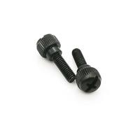 Lot de 10 vis à tête fendue en acier au carbone noir et argenté M3/M4 for boîtier d'ordinateur, à serrer à la main(Black,M4x6mm)