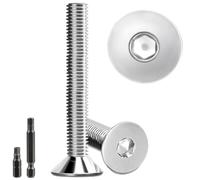 Lot de 10 vis à tête fraisée en acier inoxydable M8 x 60 mm à six pans creux M8 Vis à tête fraisée DIN 7991/ISO 10642 Vis à tête fraisée avec 2 têtes de vis hexagonales (argentées)