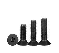 Lot de 10 vis à tête fraisée plate à six lobes M2 M2.5 M3 M4 M5 M6 M8 M10, tête Torx en acier inoxydable 304 noir(10mm x10pcs)