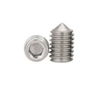 Lot de 10 vis à tête hexagonale à six pans creux, vis sans tête à pointe conique M2 M2.5 M3 M4 M5 M6 M8 M10 M12 en acier inoxydable 304 DIN914(25mmx10pcs)