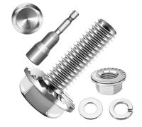 Lot de 10 vis à tête hexagonale M8 x 20 en acier inoxydable A2 V2A, à six pans extérieurs, filetage complet, rondelles, anneaux à ressort et écrous/vis avec embout hexagonal magnétique