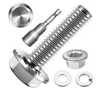 Lot de 10 vis à tête hexagonale M8 x 25 en acier inoxydable A2 V2A, à six pans extérieurs, filetage complet, rondelles, anneaux à ressort et écrous/vis avec embout hexagonal magnétique