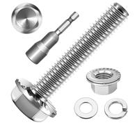 Lot de 10 vis à tête hexagonale M8 x 35 en acier inoxydable A2 V2A, à six pans extérieurs, filetage complet, rondelles, anneaux à ressort et écrous/vis avec embout hexagonal magnétique