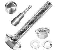 Lot de 10 vis à tête hexagonale M8 x 40 en acier inoxydable A2 V2A, à six pans extérieurs, filetage complet, rondelles, rondelles à ressort et écrous/vis avec embout hexagonal magnétique