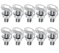 Lot de 10 vis à tête marteau M6 x 16 - En acier inoxydable A2-70 - Avec écrous à dents de blocage - Écrous à bride - Vis à double filetage M6 - Pour rail de montage solaire PV, serre et profil en