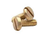 Lot de 10 vis à tête ronde fendue à filetage grossier, en cuivre, standard américain et britannique, 6#-32, clou tapisserie(Yellow)