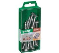 Lot de 10 vis acier t?te fraisée bombée torx SPAX, Diam.6 mm x L.80 mm