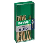 Lot de 10 vis acier t?te fraisée pozidriv SPAX, Diam.5 mm x L.80 mm
