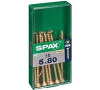 Lot de 10 vis acier tête fraisée pozidriv SPAX, Diam.5 mm x L.80 mm