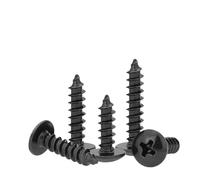 Lot de 10 vis autotaraudeuses à tête bombée cruciforme en acier au carbone noir M2.6 M3 M3.5 M4 M5(10mm x10pcs)