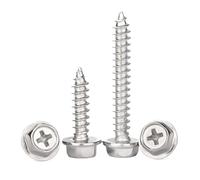 Lot de 10 vis autotaraudeuses à tête hexagonale en acier inoxydable 304(M5*12mm)