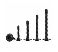 Lot de 10 vis autotaraudeuses à tête plate en acier inoxydable 410, M4.2, M4.8, noires, for tôle(16mm,M4.2)