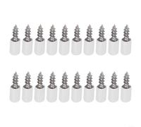 Lot de 10 vis autotaraudeuses en métal avec chevilles de support d'étagère pour armoires, étagères, meubles et rangement (chevilles de support avec couvercle blanc)