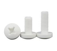 Lot de 10 vis cruciformes à tête plate en PTFE résistant aux hautes températures - Boulons isolants en plastique résistants aux acides et aux alcalis(M5*16)