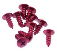 Lot de 10 vis de carénage en croix rouge anodisé 4 x 12 mm pour moto, quad et scooter