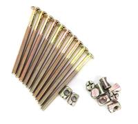 Lot de 10 vis de meubles et écrous cylindriques M6 pour cadre de lit et meubles à étages avec écrous cylindriques de rechange (90 mm)