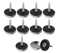 Lot de 10 vis de miroir de 25 mm avec capuchons, clous de miroir en acier inoxydable poli avec rondelles, raccords de meubles pour tables, assiettes de bain, armoires