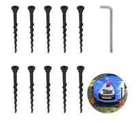 Lot de 10 vis de station de charge compatibles avec Husqvarna Automower 105, 305, 308, longueur : 13,7 cm, pour robot tondeuse, garage, outils de jardin, accessoires pour tondeuse à gazon, noir