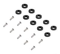 Lot de 10 vis d'écartement M6 avec rondelles pour plaque d'immatriculation Fender - Gris argenté (noir)