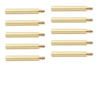 Lot de 10 vis d'espacement en laiton mâle vers femelle M3 x 60 mm + 6 mm pour pilier PCB pour drone quadricoptère, ordinateur et circuit imprimé Doré