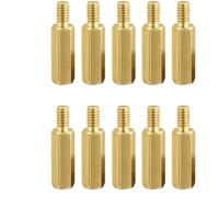 Lot de 10 vis d'espacement filetées mâles vers femelles en laiton M2,5 x 20 mm + pilier PCB de 6 mm pour drone quadricoptère, ordinateur et circuit imprimé, doré