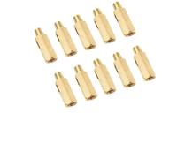 Lot de 10 vis d'espacement filetées mâles vers femelles en laiton M2,5 x 6 mm + pilier PCB de 6 mm pour drone quadricoptère, ordinateur et circuit imprimé, doré (M2,5 x 6 mm + 6 mm)