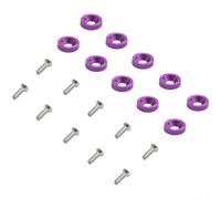 Lot de 10 vis d'espacement M6 en acier inoxydable avec joints pour plaque d'immatriculation Fender et garde-boue Gris argenté Facile à installer (violet)
