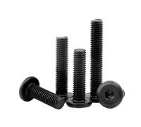 Lot de 10 vis for tête hexagonale plate M3 M4 M5 M6 M8 en acier au carbone noir, grandes dimensions, for six pans creux, for meubles(40mm x10pcs,M8)
