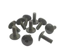 Lot de 10 vis hexagonales à tête ronde plate M6 6 mm M6 x 16, argent foncé, for moto, VTT, couvercle en plastique(Army green)