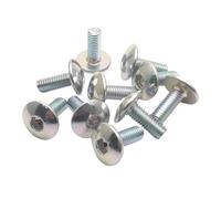 Lot de 10 vis hexagonales à tête ronde plate M6 6 mm M6 x 16, argent foncé, for moto, VTT, couvercle en plastique(Silver 30PCS)