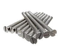 Lot de 10 vis metaux M3,5 chromées de 50 mm de long - Tête fraisée plate fendue - Pour interrupteurs et plaques de douilles en chrome brossé ou poli