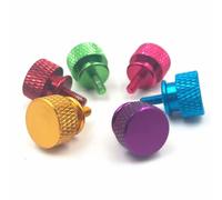 Lot de 10 vis moletées M3 M4 6-32 en alliage d'aluminium for boîtier d'ordinateur, panneau latéral disque dur Fixation sans outil(Rot,M3)