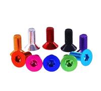 Lot de 10 vis plates en aluminium M3 M4 M5 M6 à tête fraisée à six pans creux, boulons anodisés, 10 couleurs(Red,10MM_M3)