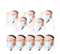 Lot de 10 visières de protection transparentes anti-gouttes, anti-poussière