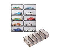 Lot de 10 vitrines en acrylique transparent pour modèle de voiture 1/64, 1/156, 1/89, 1/185, 1/90, 1/136, 1/73, 1/70, 1/80 (gris)