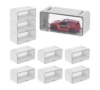 Lot de 10 vitrines en acrylique transparent pour modèle de voiture 1/64, 1/156, 1/89, 1/185, 1/90, 1/136, 1/73, 1/70, 1/80 (blanc)