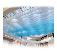 Lot de 10 Voile Décorative pour Pergola Tissu À Rayures avec Câble en Acier, Drapés Décoratifs pour Mariage, Plage, Patio, Jardin, Arrière-Cour, Terrasse(Wave,50x300cm)