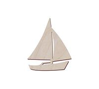 Lot de 10 voiliers en bois pour travaux manuels et décoration - Découpé au laser - Silhouette de voilier - Décor de voilier - Forme vierge - Bateau, 10.7x12.7 cm