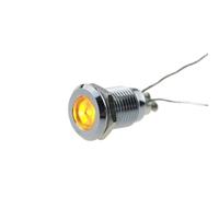 Lot de 10 voyants LED métalliques étanches 12 mm, 3/6/12 V/24/110/230 V, rouge, vert, bleu, jaune, blanc(Giallo,12MM-12-24V)