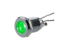 Lot de 10 voyants LED métalliques étanches 12 mm, 3/6/12 V/24/110/230 V, rouge, vert, bleu, jaune, blanc(Green,12MM-12-24V)