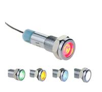 Lot de 10 voyants lumineux d'avertissement en métal de 6 mm for véhicule, rouge, vert, jaune, bleu et blanc, 6 V, 12 V, 24 V, 36 V, 48 V, 110 V, 220 V(48V red)