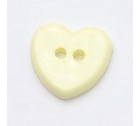 Lot de 10 x Boutons Coeur 13mm 2 Trous - Jaune