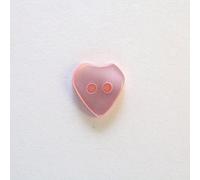 Lot de 10 x Boutons Coeur 2 Trous 10mm - Rose